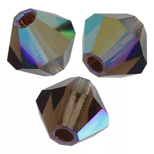 Tupis de Cristales de Preciosa 3 mm - MC Bead Rondell - Smoked Topaz AB x30