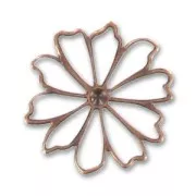 Colgantes ligeros flores 40 mm cobre antiguo x6