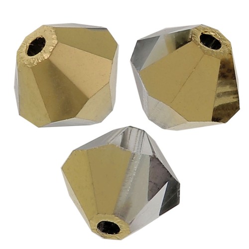 Tupis de Cristales de Preciosa 3 mm - MC Bead Rondell - Crystal Aurum Half x30