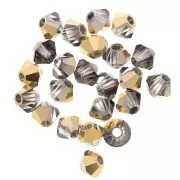 Tupis de Cristales de Preciosa 3 mm - MC Bead Rondell - Crystal Aurum Half x30