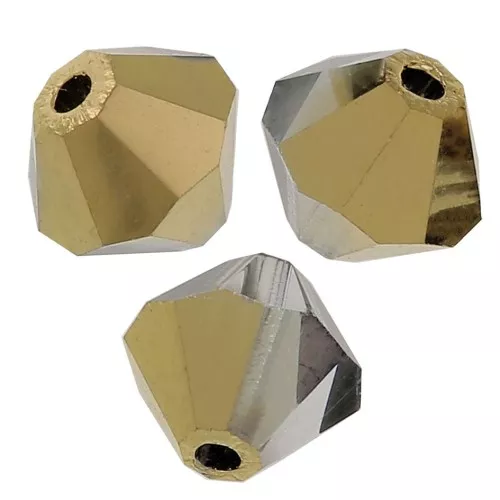 Tupis de Cristales de Preciosa 5 mm - MC Bead Rondell - Crystal Aurum Half x12