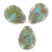 Gotas planas 12x16 mm Turquoise Picasso x6|raw }}