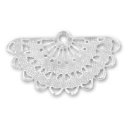 Colgante ligero abanico 22x38 mm plateado x1