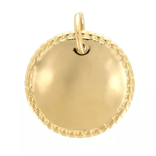 Colgante redondo 14 mm con anilla cerrada - Chapado de Oro 3 micras x1