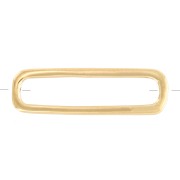 Entrepieza rectangular redondo 21x6 mm - Dor 21x6 mm- Chapado de Oro 3 micras x1|raw }}