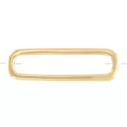 Entrepieza rectangular redondo 21x6 mm - Dor 21x6 mm- Chapado de Oro 3 micras x1