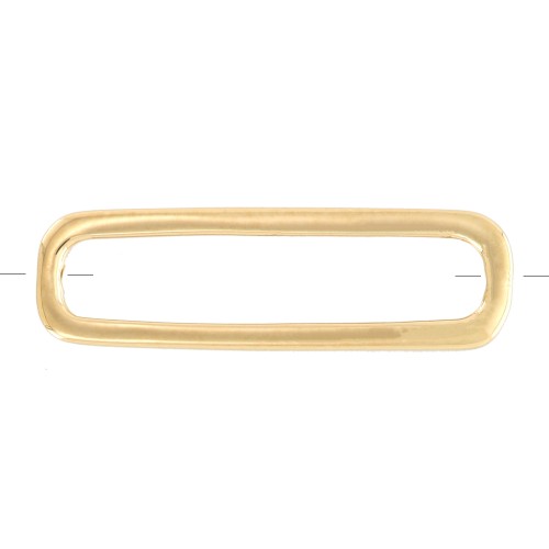 Entrepieza rectangular redondo 21x6 mm - Dor 21x6 mm- Chapado de Oro 3 micras x1