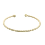 Pulsera jonc diamantado 2.6x160 mm - Chapado de Oro 3 micras x1