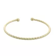 Pulsera jonc diamantado 2.6x160 mm - Chapado de Oro 3 micras x1