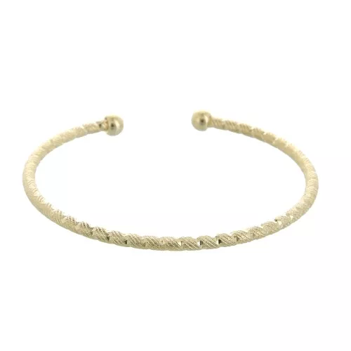 Pulsera jonc diamantado 2.6x160 mm - Chapado de Oro 3 micras x1