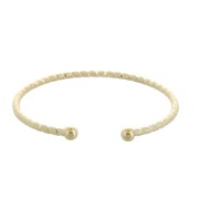 Pulsera jonc diamantado 2.6x160 mm - Chapado de Oro 3 micras x1