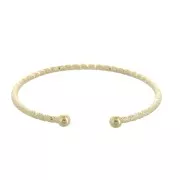 Pulsera jonc diamantado 2.6x160 mm - Chapado de Oro 3 micras x1