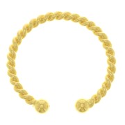 Anillo fino ajustable con bolas - Dorado con oro fino x1