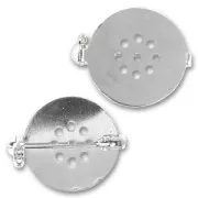 Broche disco plano 18 mm rodiado x1