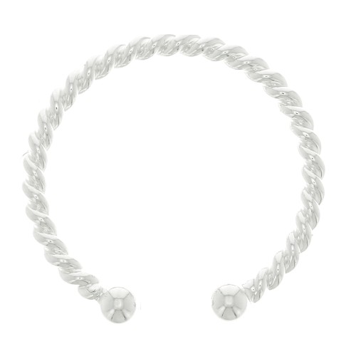 Anillo fino ajustable con bolas - Plateado x1