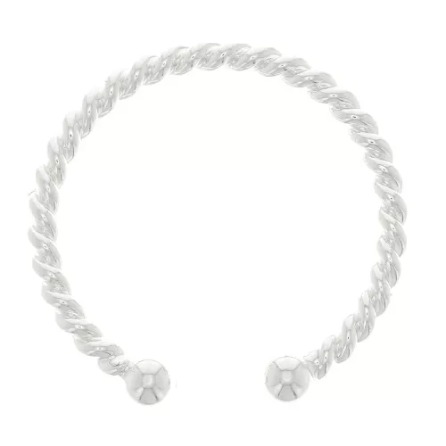 Anillo fino ajustable con bolas - Plateado x1
