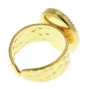 Anillo martillado ajustable para cabuchón 18x13 mm - Dorado con oro fino x1