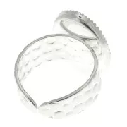 Anillo martillado ajustable para cabuchón 18x13 mm - Plateado x1