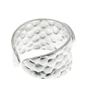 Anillo martillado ajustable para cabuchón 8 mm - Plateado x1