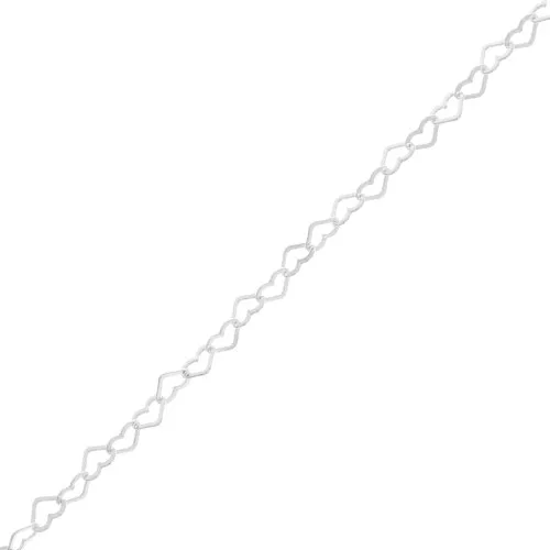 Cadena eslabón corazón de fantasía 5.8 mm - Plata 925 x50cm