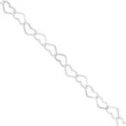 Cadena eslabón corazón de fantasía 5.8 mm - Plata 925 x50cm