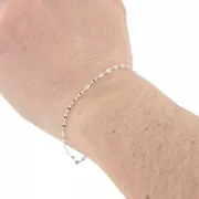 Cadena eslabón fanstasía 1.8 mm - chapado en plata fina x50cm