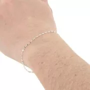 Cadena eslabón fanstasía 1.4 mm - chapado en plata fina x50cm