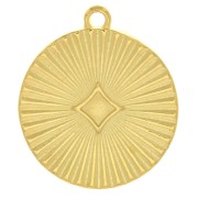 Dije medalla efecto arrugado 20 mm - Dorado con oro fino x1