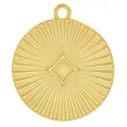 Dije medalla efecto arrugado 20 mm - Dorado con oro fino x1