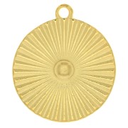 Dije medalla efecto arrugado 20 mm - Dorado con oro fino x1