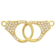 Entrepieza esposas con zirconios 32x12 mm - Dorado - Crystal x1|raw }}