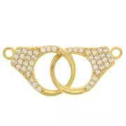 Entrepieza esposas con zirconios 32x12 mm - Dorado - Crystal x1