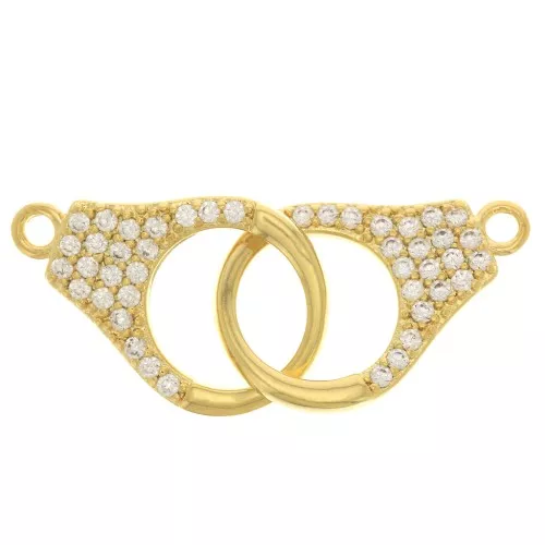 Entrepieza esposas con zirconios 32x12 mm - Dorado - Crystal x1