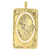 Colgante tarjeta de tarot - El mundo - con  óxido de zirconio 34x18 mm - Dorado - Crystal x1
