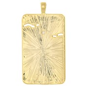 Colgante tarjeta de tarot - La luna - con  óxido de zirconio 34x18 mm - Dorado - Crystal x1