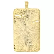 Colgante tarjeta de tarot - La luna - con  óxido de zirconio 34x18 mm - Dorado - Crystal x1