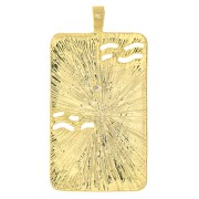 Colgante tarjeta de tarot - El sol - con  óxido de zirconio 34x18 mm - Dorado - Crystal x1