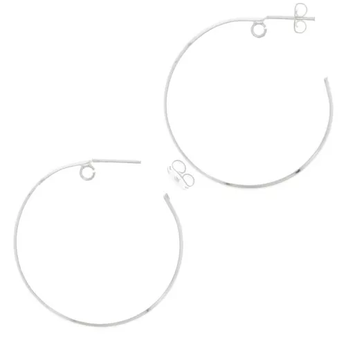 Pendientes aro grande hilo medio jonc 43 m con anilla abierta Plateado x2
