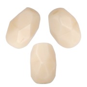 Cuentas en forma de oliva facetadas de 6x4 mm - Beige opaco x25