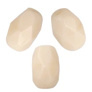 Cuentas en forma de oliva facetadas de 6x4 mm - Beige opaco x25