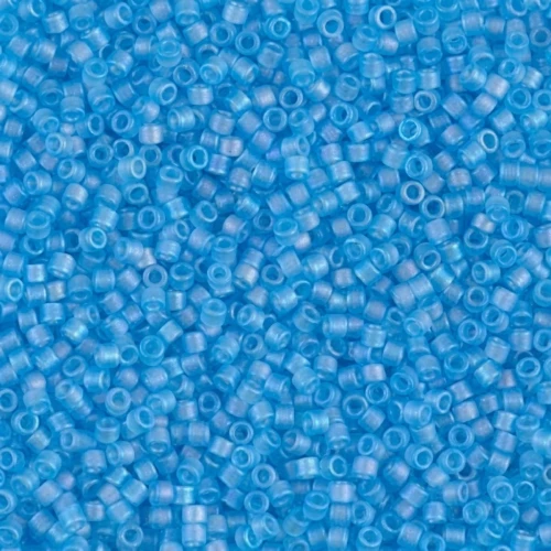 Miyuki Delica 11/0 DB1284 - Transparent Mat Ocean Blue AB x8g