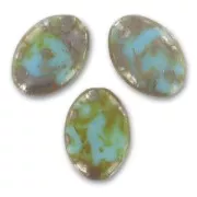Olivas planas 20x14 mm Turquoise Picasso x5