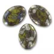 Olivas planas 20x14 mm Opaque Olivine Picasso x5