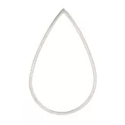 Anilla para montaje y tejido gota 26x17 mm - Acero inoxydable x1