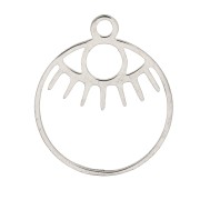Colgante redondo calado estampado ojo 17x14 mm - Acero inoxidable x1|raw }}