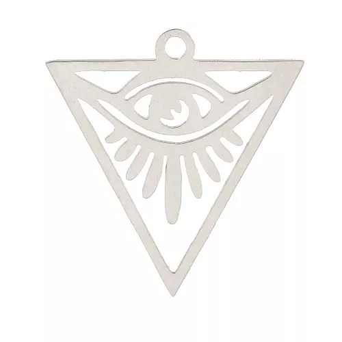 Colgante ojo de triángulo estampado ojo 20x19 mm - Acero inoxidable x1