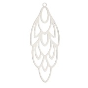 Pendentif plume design 52x19 mm - Acero inoxidable x1