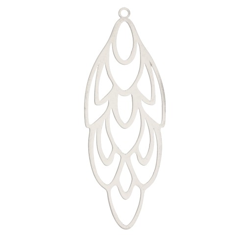 Pendentif plume design 52x19 mm - Acero inoxidable x1