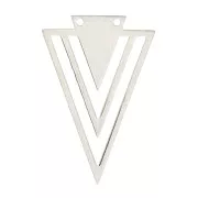 Pendentif 2 trous triangle évidé 36x24 mm - Acero inoxidable x1