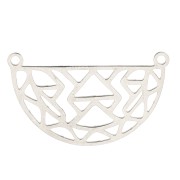 Entrepieza demi-cercle calada pour collier 31x18 mm- Acero inoxidable x1